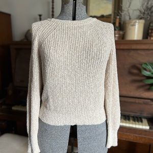 Free People Beige Knit Sweater Small